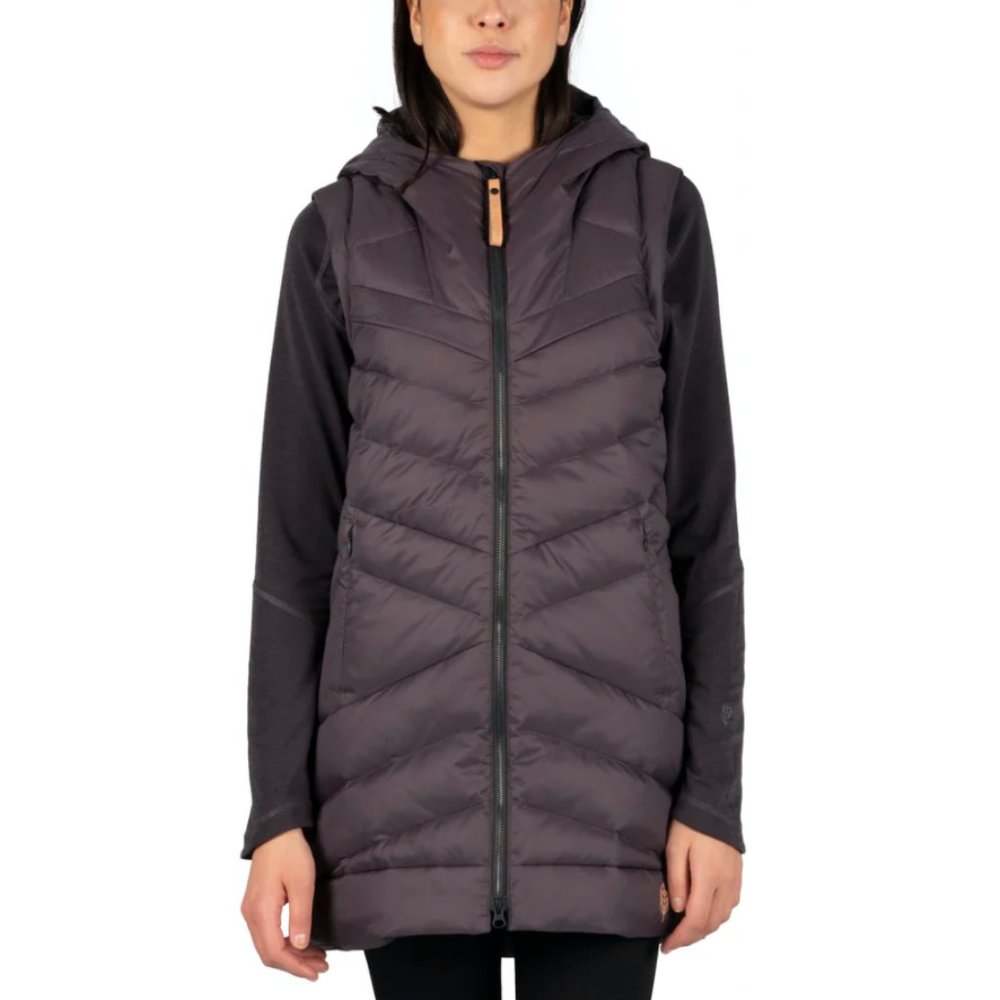 Indygena (now Indyeva) Womens Down Dolga Vest Dress with Hood (sz S)